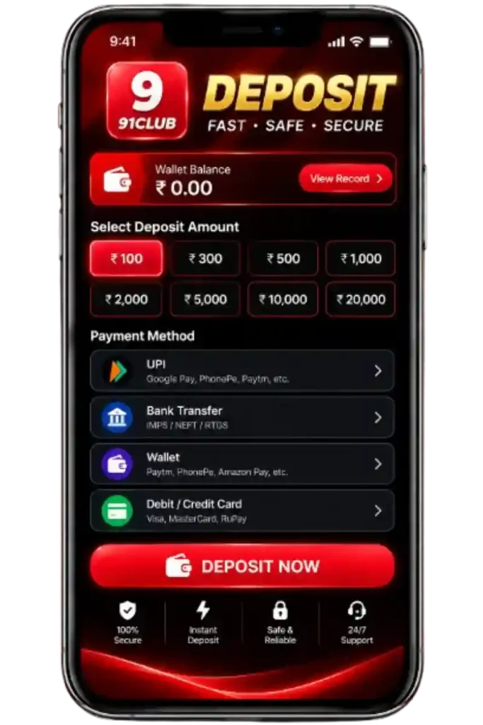 91 Club Deposit